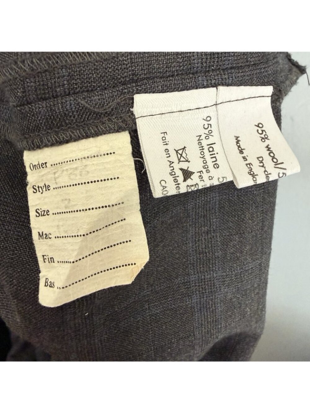 Eskandar Plaid Gray/Blue Wool Cashmere Pull On Trouser Pants Lagenlook Pockets - Picture 6 of 7